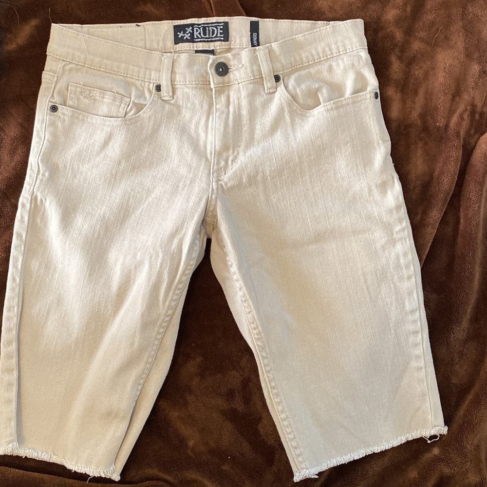 Men's Skinny Denim Cut-Off Shorts